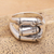 Sterling silver band ring, 'Clever Bamboo' - Sterling Silver Bamboo Trio Band Ring from Bali (image 2) thumbail