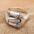 Sterling silver band ring, 'Clever Bamboo' - Sterling Silver Bamboo Trio Band Ring from Bali (image 2b) thumbail