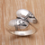 Sterling silver band ring, 'Bamboo Eyes' - Bamboo-Themed Sterling Silver Band Ring from Bali (image 2b) thumbail