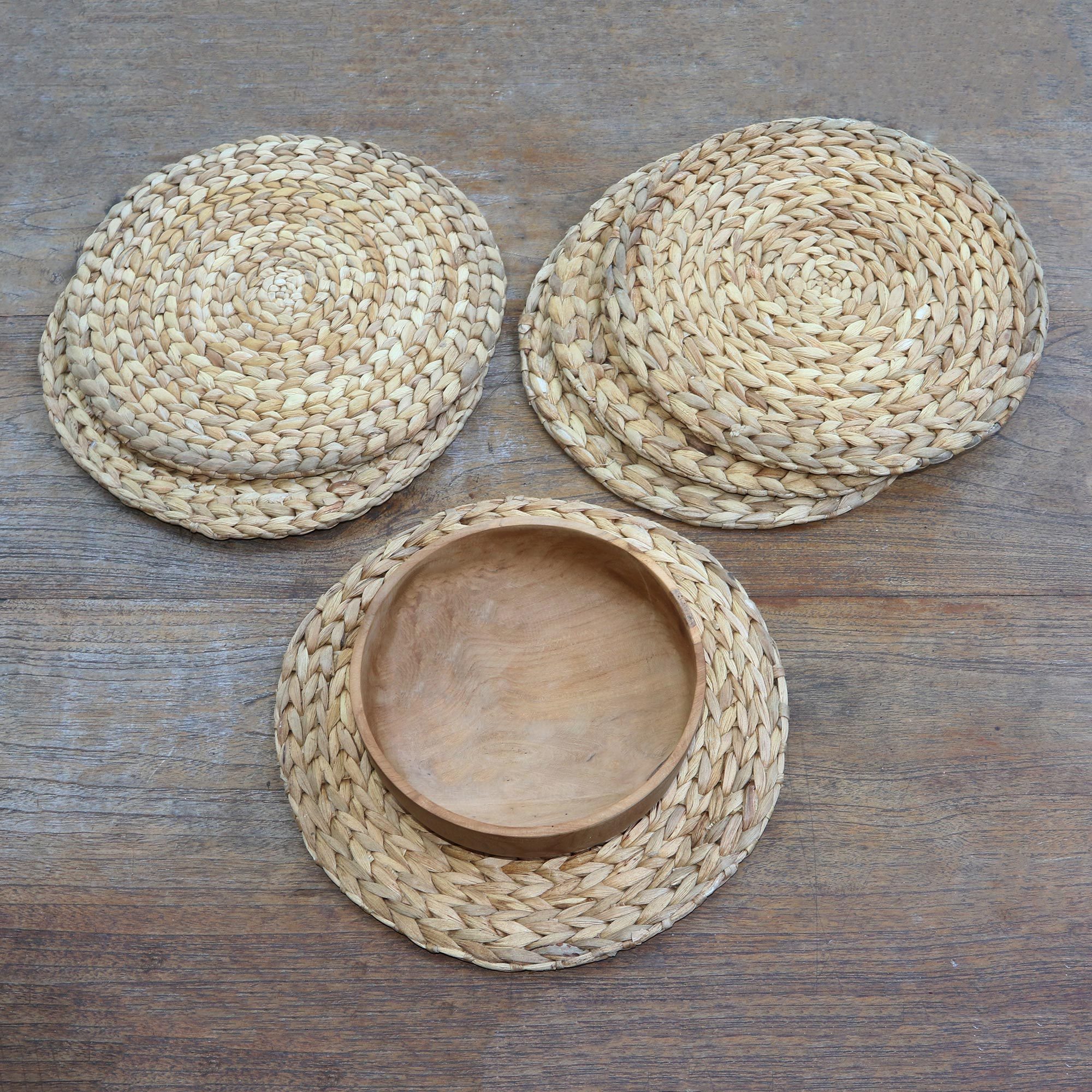 Round Natural Fiber Placemats (Set of 6) Bali Braid NOVICA