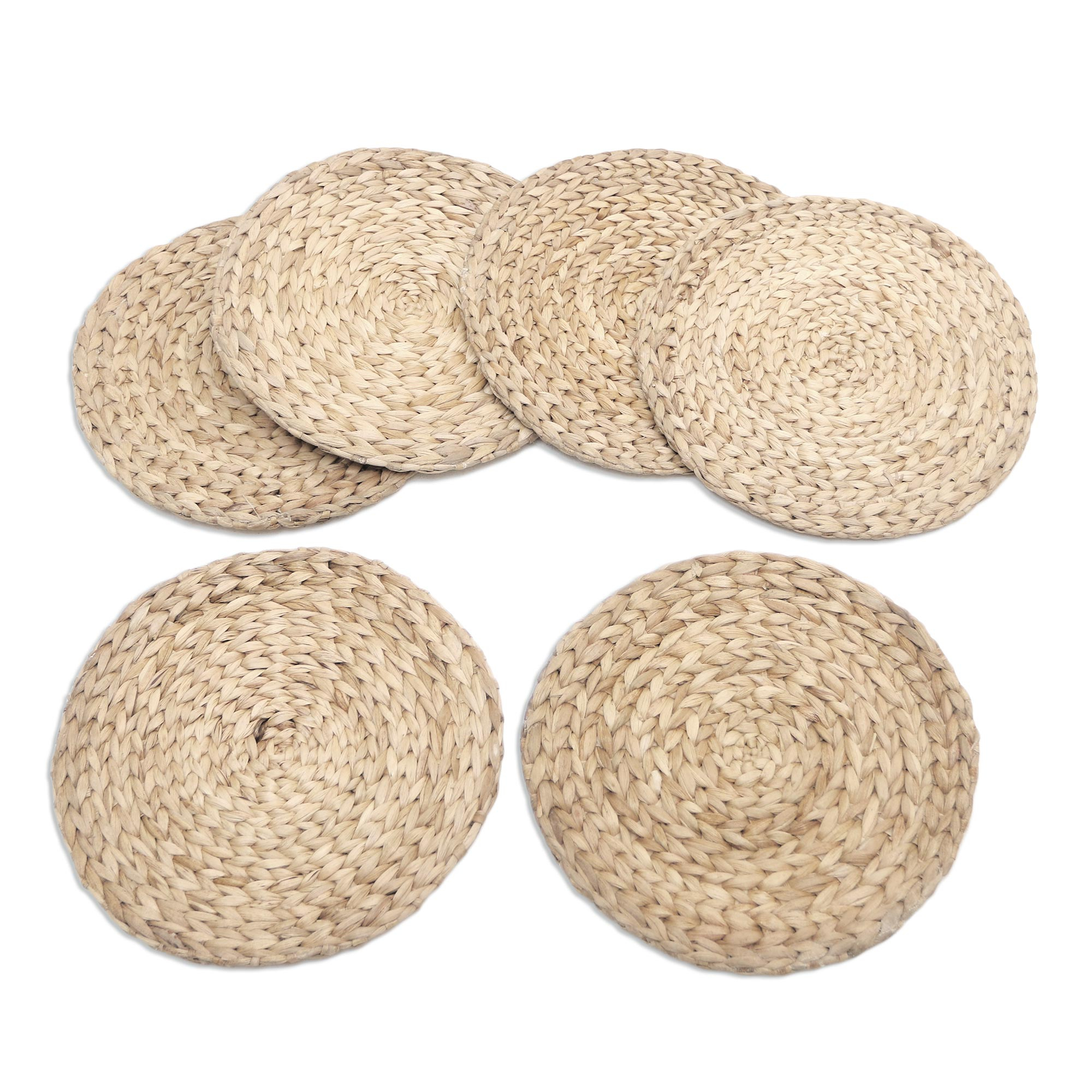 UNICEF Market Round Natural Fiber Placemats (Set of 6) Bali Braid