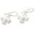 Cultured pearl dangle earrings, 'Mother's Day Blossom' - Floral Earrings of Brushed Silver and White Cultured Pearl