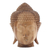 Hibiskus-Holzskulptur - Handgeschnitzte Buddha-Kopfskulptur aus Bali aus Holz