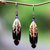Amethyst and garnet dangle earrings, 'Fascinating Feathers' - Feather-Shaped Dangle Earrings with Amethyst from Bali (image 2) thumbail