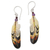 Amethyst and garnet dangle earrings, 'Delightful Feathers' - Hand-Carved Feather Dangle Earrings with Amethyst thumbail