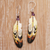 Amethyst and garnet dangle earrings, 'Delightful Feathers' - Hand-Carved Feather Dangle Earrings with Amethyst (image 2b) thumbail