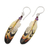 Amethyst and garnet dangle earrings, 'Delightful Feathers' - Hand-Carved Feather Dangle Earrings with Amethyst (image 2d) thumbail