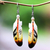 Cultured pearl dangle earrings, 'Stunning Feathers' - Cultured Pearl Feather Dangle Earrings from Bali (image 2) thumbail
