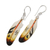 Cultured pearl dangle earrings, 'Stunning Feathers' - Cultured Pearl Feather Dangle Earrings from Bali (image 2d) thumbail