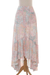 Rayon high-low skirt, 'Sekar Jagad' - Pastel Pink and Aqua Print Rayon High-Low Skirt (image 2a) thumbail