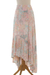 Rayon high-low skirt, 'Sekar Jagad' - Pastel Pink and Aqua Print Rayon High-Low Skirt (image 2d) thumbail