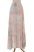 Rayon high-low skirt, 'Sekar Jagad' - Pastel Pink and Aqua Print Rayon High-Low Skirt (image 2e) thumbail