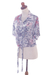 Rayon tie-front blouse, 'Wijaya Kusuma' - Tie-Waist Print Rayon Women's Blouse