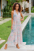 Rayon halter dress, 'Sekar Jagad' - Rayon Halter Dress with Pink and Aqua Print (image 2b) thumbail