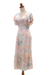 Rayon wrap dress, 'Sekar Jagad' - Butterfly Sleeve Rayon Wrap Dress in Pink and Aqua (image 2c) thumbail