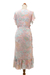 Rayon wrap dress, 'Sekar Jagad' - Butterfly Sleeve Rayon Wrap Dress in Pink and Aqua (image 2d) thumbail