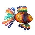 Metal wall sculpture, 'Flamboyant Fish' - Colorful Steel Fish Wall Sculpture