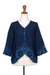 Embroidered rayon blouse, 'Azure Blossom' - Blue Rayon Embroidered Floral Blouse (image 2a) thumbail