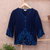 Embroidered rayon blouse, 'Azure Blossom' - Blue Rayon Embroidered Floral Blouse (image 2b) thumbail
