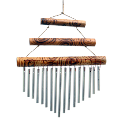 Windspiel aus Bambus und Aluminium - Harmonisches Windspiel aus Bambus und Aluminium aus Bali