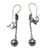 Sterling silver dangle earrings, 'Dolphin Ball' - Dolphin Themed Sterling Silver Dangle Earrings