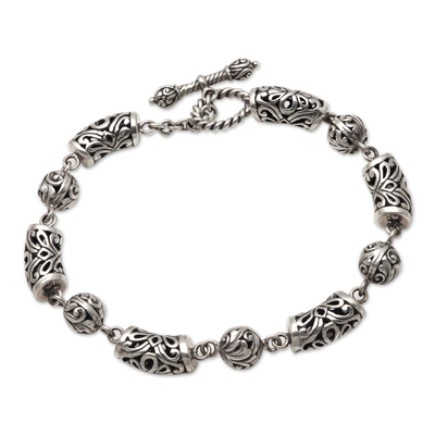 Ornate Sterling Silver Link Bracelet from Bali