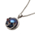 Cultured mabe pearl and garnet pendant necklace, 'Moon Bloom' - Cultured Blue Mabe Pearl Pendant Necklace with Garnets