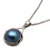 Cultured mabe pearl pendant necklace, 'Moon Nest' - Cultured Blue Mabe Pearl Necklace on Rolo Chain
