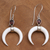 Garnet dangle earrings, 'Sanur Crescents' - Garnet Crescent Dangle Earrings from Bali (image 2) thumbail