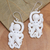 Bone dangle earrings, 'Friendly Octopus' - Hand-Carved Octopus Dangle Earrings from Bali (image 2) thumbail