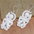 Bone dangle earrings, 'Friendly Octopus' - Hand-Carved Octopus Dangle Earrings from Bali (image 2b) thumbail