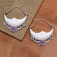 Featured review for Amethyst hoop earrings, Sleeping Moons