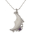 Amethyst pendant necklace, 'Resting Moon' - Amethyst Crescent Moon Pendant Necklace from Bali thumbail