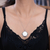Peridot and garnet pendant necklace, 'Moon Ancestor' - Peridot and Garnet Moon Pendant Necklace from Bali (image 2e) thumbail