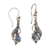 Rainbow moonstone dangle earrings, 'Leaf Glow' - Leaf Motif Rainbow Moonstone Dangle Earrings