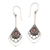 Garnet dangle earrings, 'Elegant Arrangement' - Garnet and Sterling Silver Dangle Earrings (image 2a) thumbail