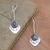Garnet dangle earrings, 'Elegant Arrangement' - Garnet and Sterling Silver Dangle Earrings (image 2b) thumbail