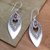 Garnet dangle earrings, 'Beauty's Triumph' - Balinese Style Garnet Dangle Earrings
