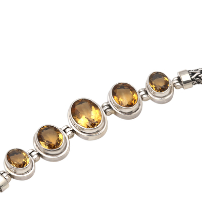 Citrine pendant bracelet, 'Golden Constellation' - Stunning 14 Carat Citrine Pendant Bracelet