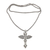 Collar colgante de plata esterlina - Collar con colgante de cruz de plata con alas extendidas