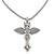 Sterling silver pendant necklace, 'Crowned Cross' - Silver Cross Pendant Necklace with Outspread WIngs (image 2b) thumbail