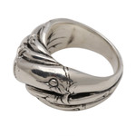 Sterling silver band ring, 'Bamboo Unity' - Bamboo Motif Unisex Sterling Silver Band RIng