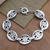Sterling silver link bracelet, 'Rule Brittania' - Sterling Silver Link Bracelet from Bali thumbail