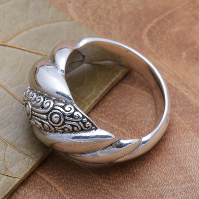 Sterling silver band ring, 'Boundless Inspiration' - Modern Sterling Silver Band Ring from Bali