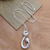Garnet pendant necklace, 'Living Bamboo' - Bamboo Shoot Pendant Necklace Set with Garnet (image 2) thumbail