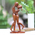 Wood sculpture, 'Lover's Kiss' - Hand-Carved Romantic Suar Wood Sculpture from Bali thumbail