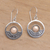 Gold accented sterling silver dangle earrings, 'Zenith' - Modern Sterling Silver and 18k Gold Plate Dangle Earrings (image 2) thumbail