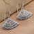 Sterling silver dangle earrings, 'Coquettish Fans' - Sterling Silver Fan-Shaped Dangle Earrings