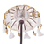 Balinesischer Regenschirm aus Baumwolle und Holz, 'Pura-Eingang in Weiß'. - Weißer balinesischer Mini-Zeremonienschirm