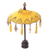 Cotton and wood Balinese umbrella, 'Pura Entrance in Saffron' - Yellow Mini Ceremonial Balinese Umbrella